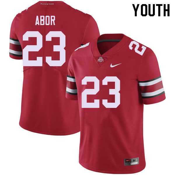 Ohio State Buckeyes Omari Abor Youth #23 Red Authentic Stitched College Football Jersey